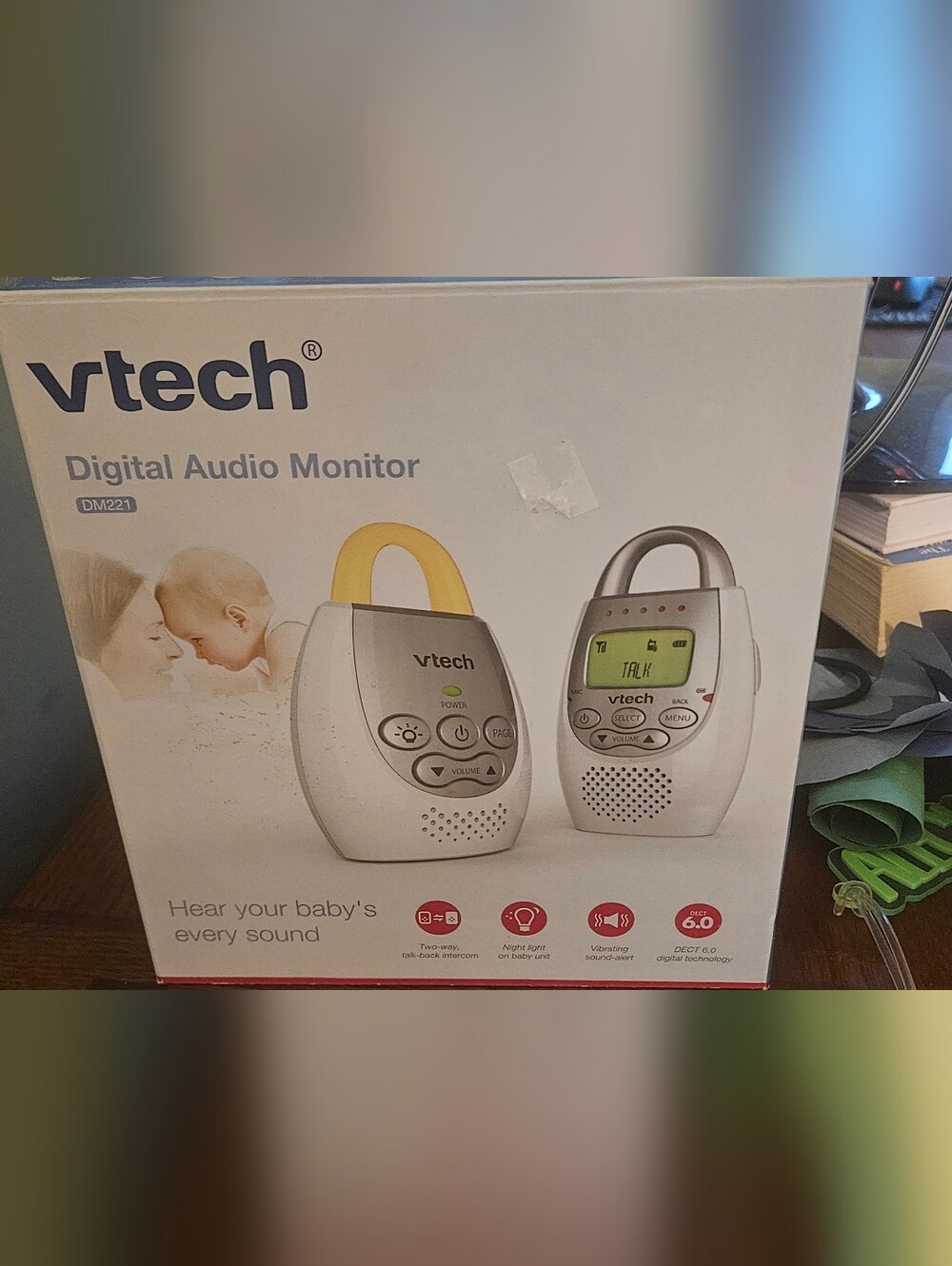 VTech White and Yellow Digital Audio Monitor - Portable Baby Monitor DM221